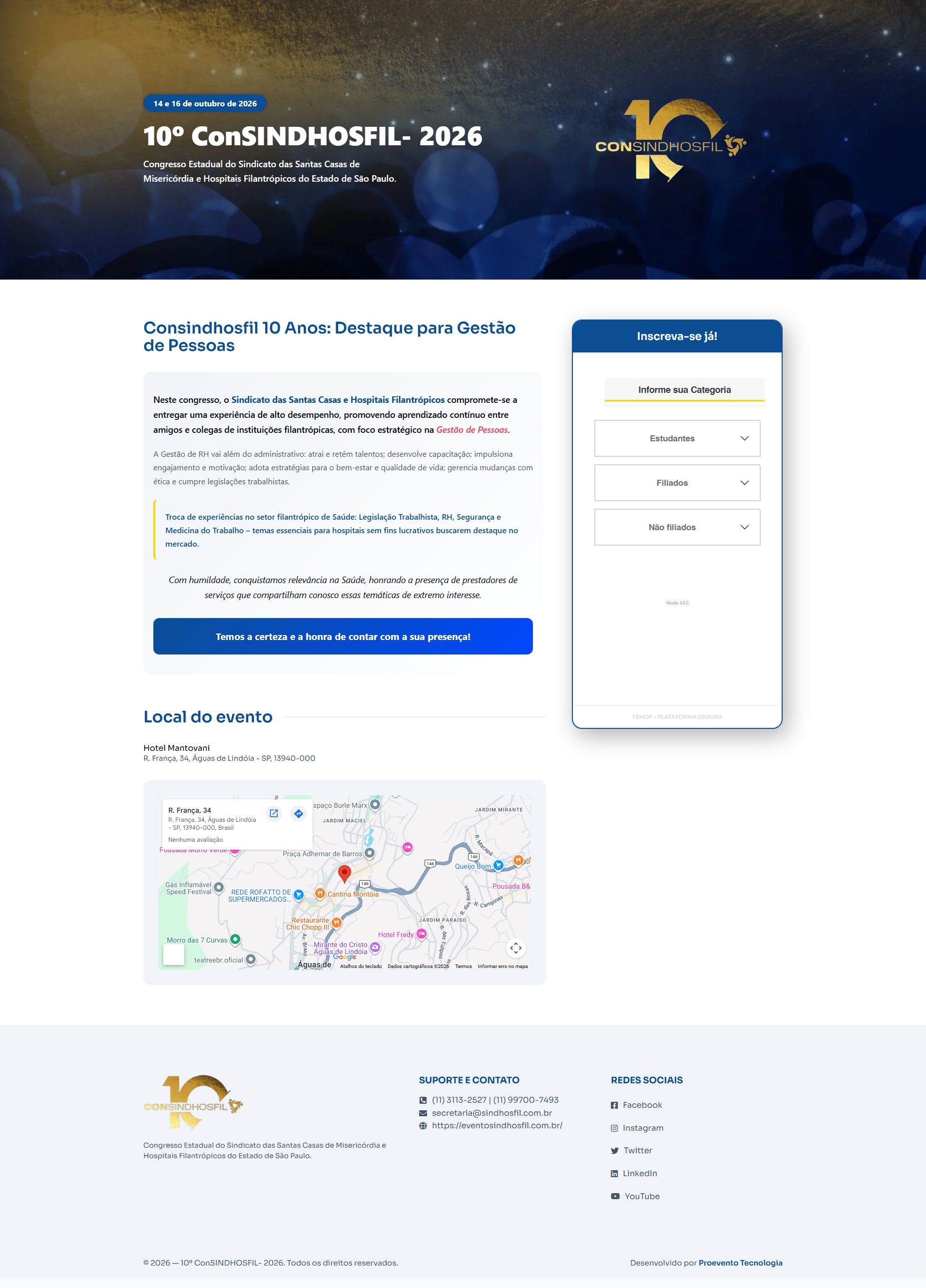 10º ConSINDHOSFIL 2026
